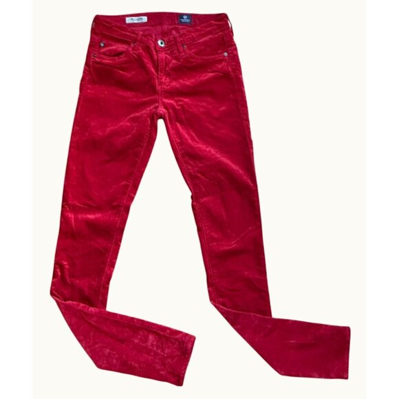 Adriano Goldschmied Red Velvet The Legging Super Skinny Jeans Size 26 Made In US - Picture 1 of 16